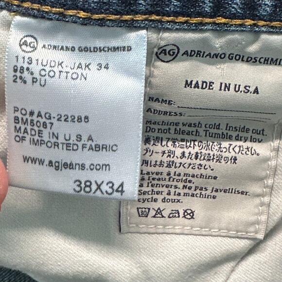 AG Adriano Goldschmied Men's Jeans,The Matchbox Slim Straight Jeans, 38 x 34 EUC - Picture 5 of 6